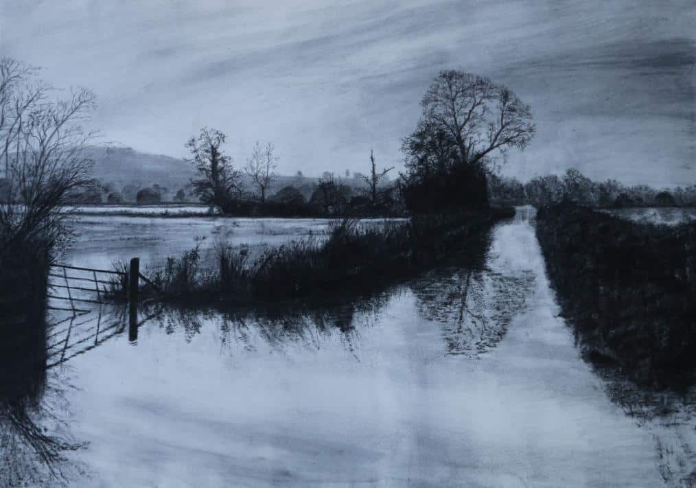 Flooded fields on the Somerset Levels